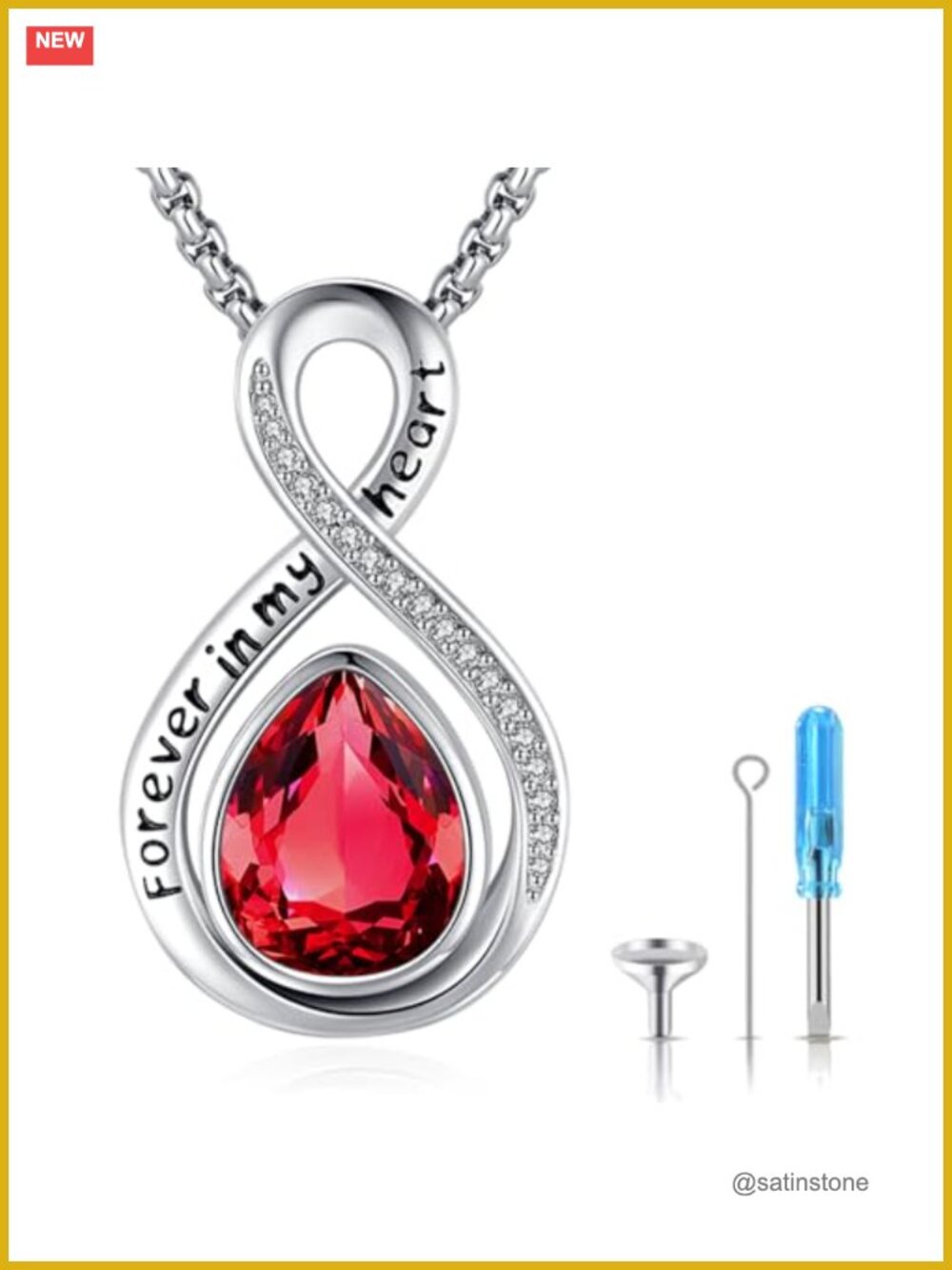Urn Necklace for Ashes 925 Sterling Silver Teardrop Memorial Jewelry
